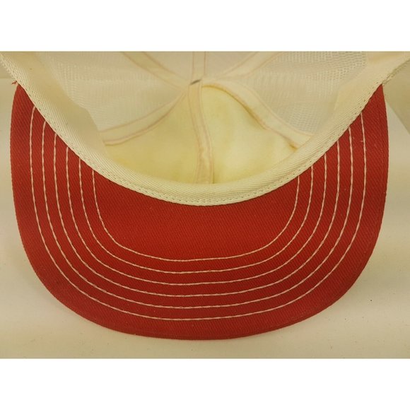MILCHEM Cap Trucker Hat Snapback Baseball Vintage retro 80s red white - Picture 8 of 10